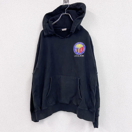 Champion　チャンピオン　リバースウィーブ　スウェットパーカー/フーディー　単色タグ　復刻　ブラック　XLサイズ