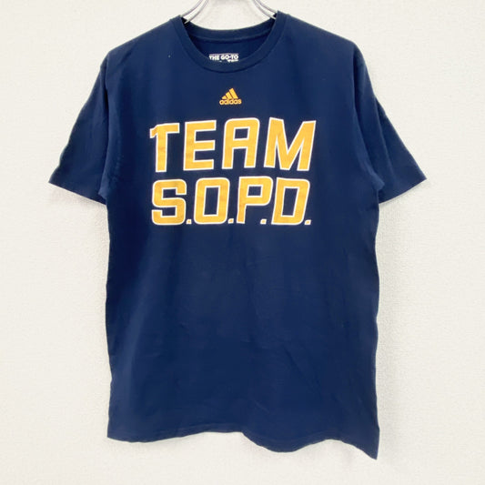 adidas　アディダス　半袖プリントTシャツ　紺　ネイビー　Lサイズ