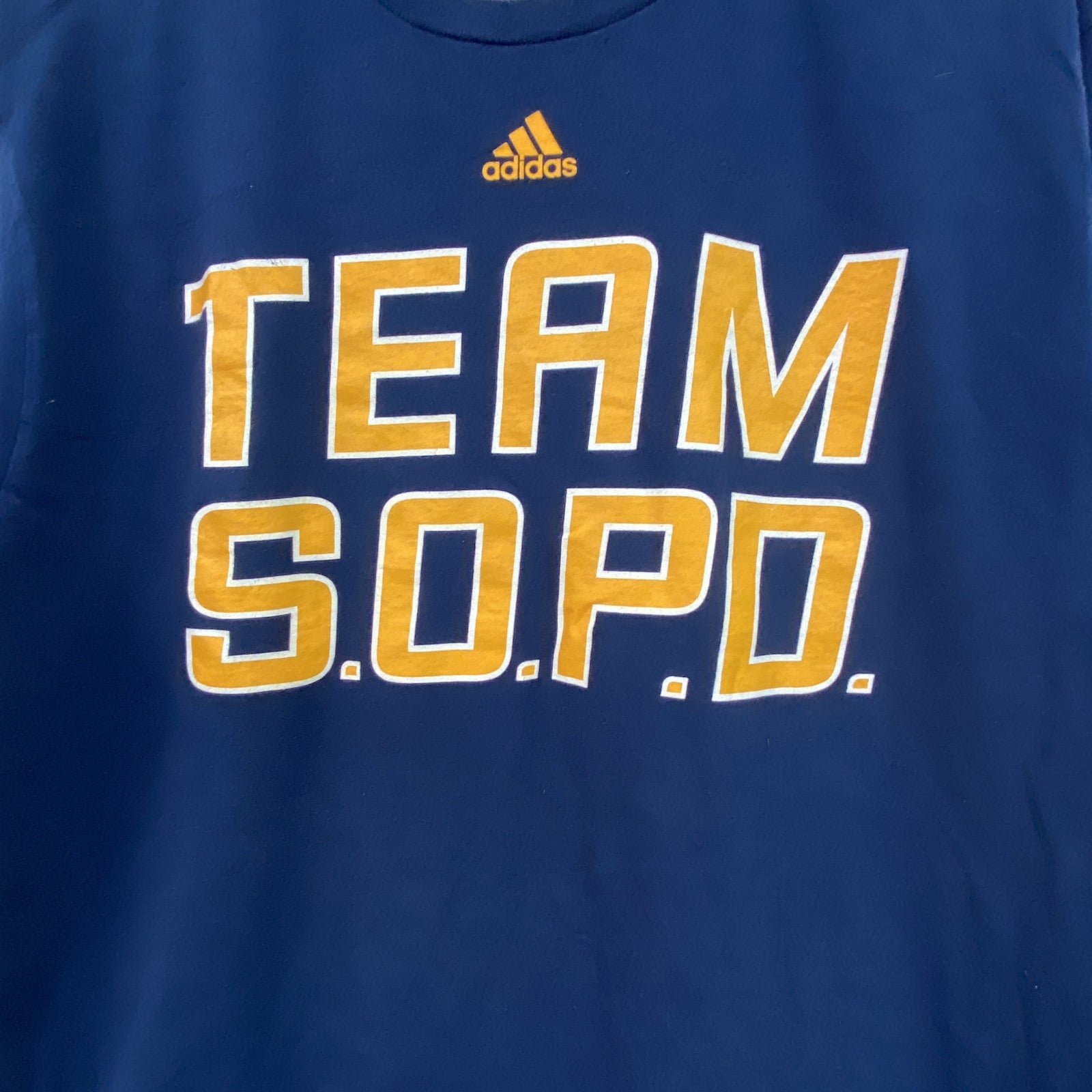 adidas　アディダス　半袖プリントTシャツ　紺　ネイビー　Lサイズ