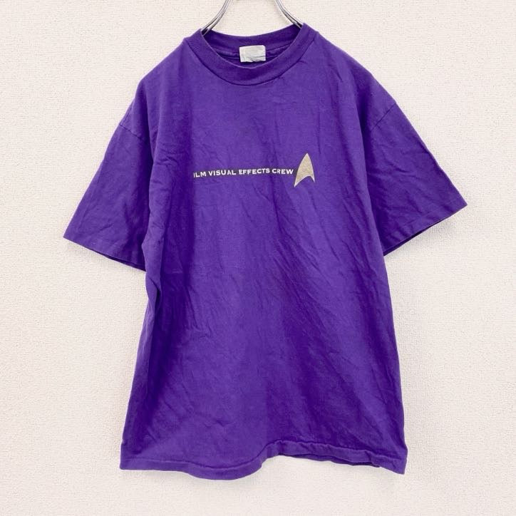90s　Hanes　ヘインズ　半袖Tシャツ　ヴィンテージ　シングルステッチ　紫　パープル　Lサイズ