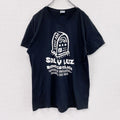 PORT&COMPANY　半袖プリント企業Tシャツ　キリスト教　ラジオ　5連プリント　英字プリント　黒　ブラック　XLサイズ