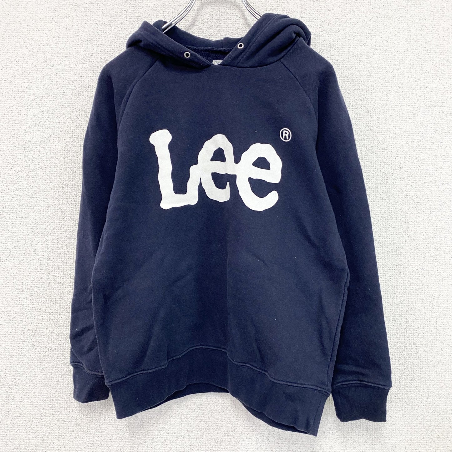 Lee　リー　スウェットパーカー/フーディー　デカロゴ　紺　ネイビー　Mサイズ