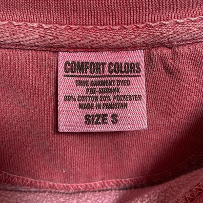 古着　used　COMFORTCOLORS　セントオーガスティン　長袖プリントスウェット　トレーナー　ピンク　Sサイズ