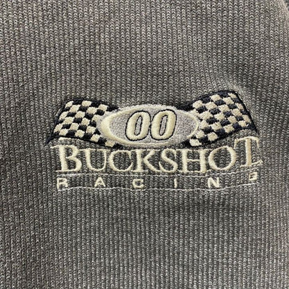 古着 used　BAC PREMIER　長袖刺繍スウェット　トレーナー　BUCKSHOT RACING　グレー　Mサイズ