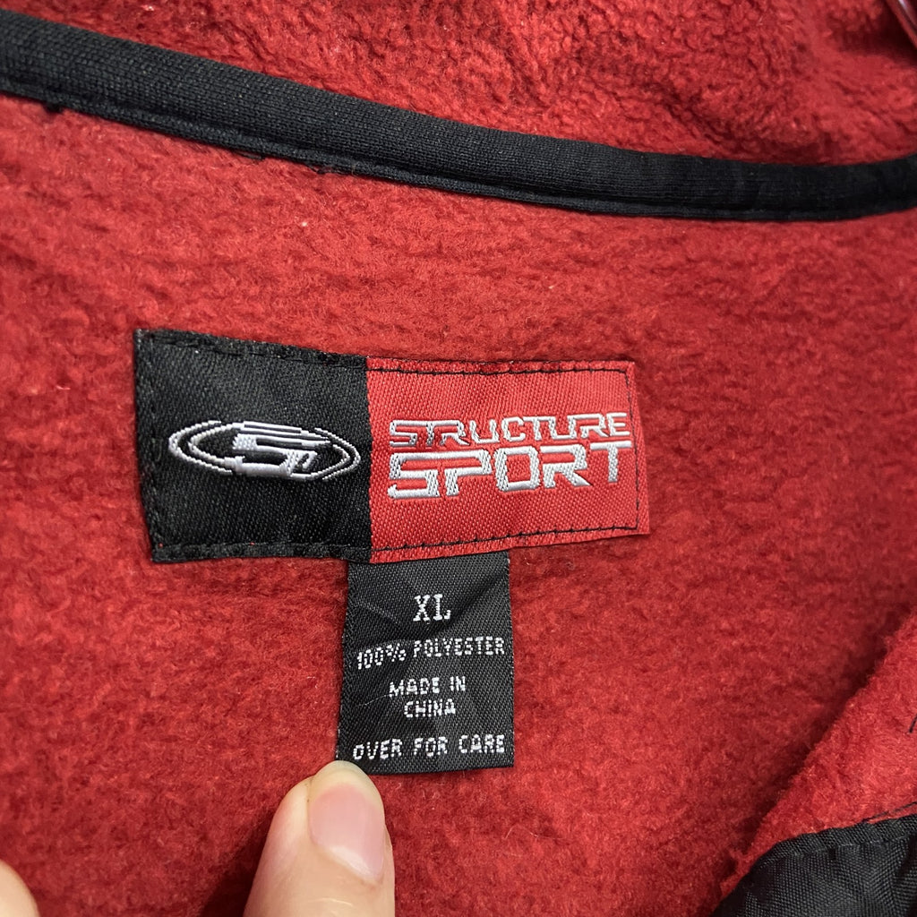 Champion　チャンピオン　フリースハーフジッププルオーバージャケット　赤　XLサイズ