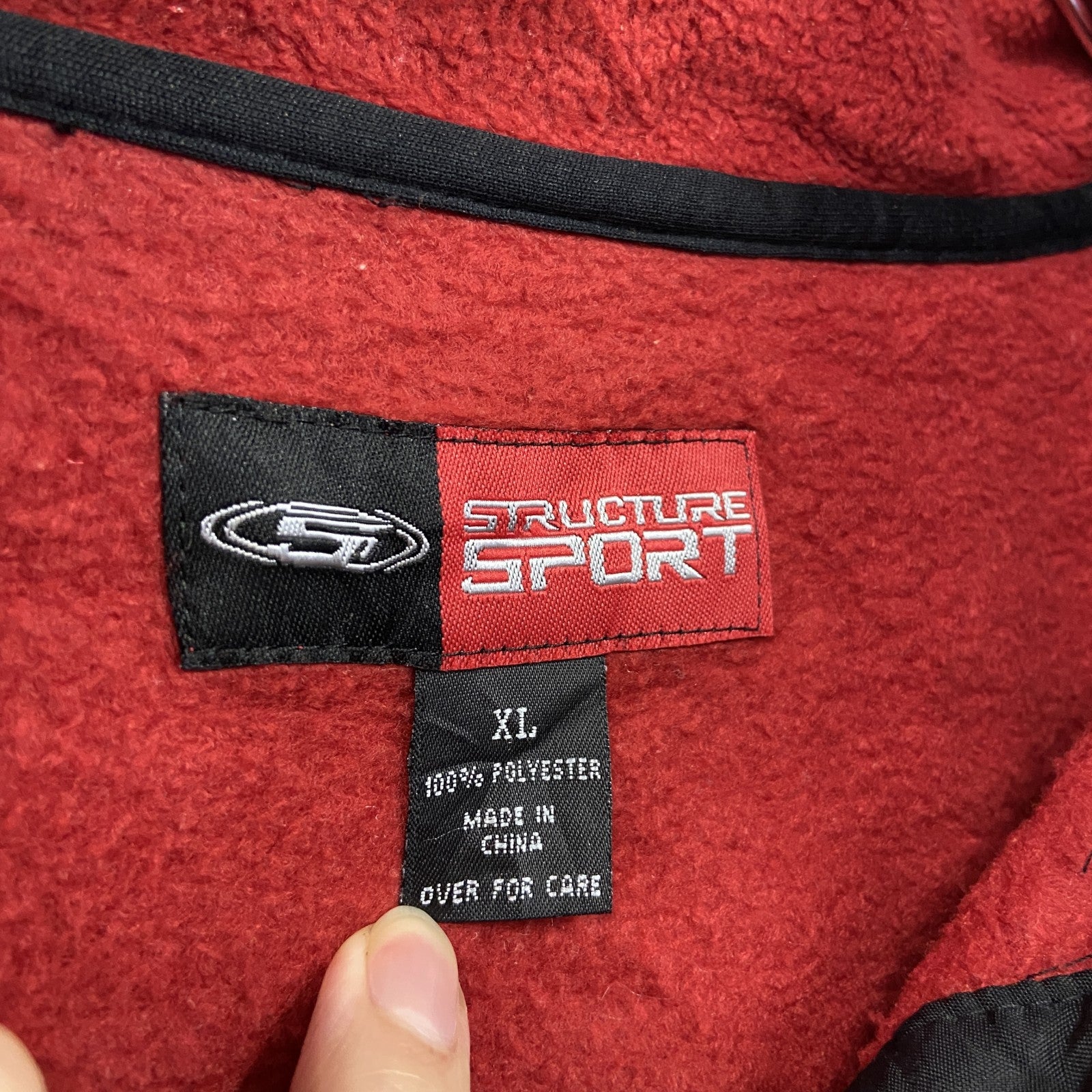 Champion　チャンピオン　フリースハーフジッププルオーバージャケット　赤　XLサイズ