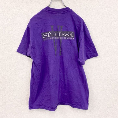 90s　Hanes　ヘインズ　半袖Tシャツ　ヴィンテージ　シングルステッチ　紫　パープル　Lサイズ