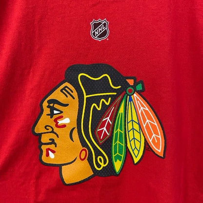 古着 used　Reebok リーボック　半袖ロゴプリントTシャツ　NHL　シカゴ・ブラックホークス　赤　レッド　Lサイズ