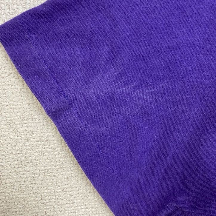 90s　Hanes　ヘインズ　半袖Tシャツ　ヴィンテージ　シングルステッチ　紫　パープル　Lサイズ