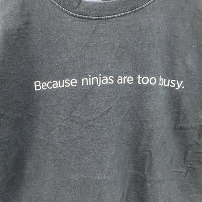Hanes　ヘインズ　半袖メッセージプリントTシャツ　黒　ブラック　Mサイズ