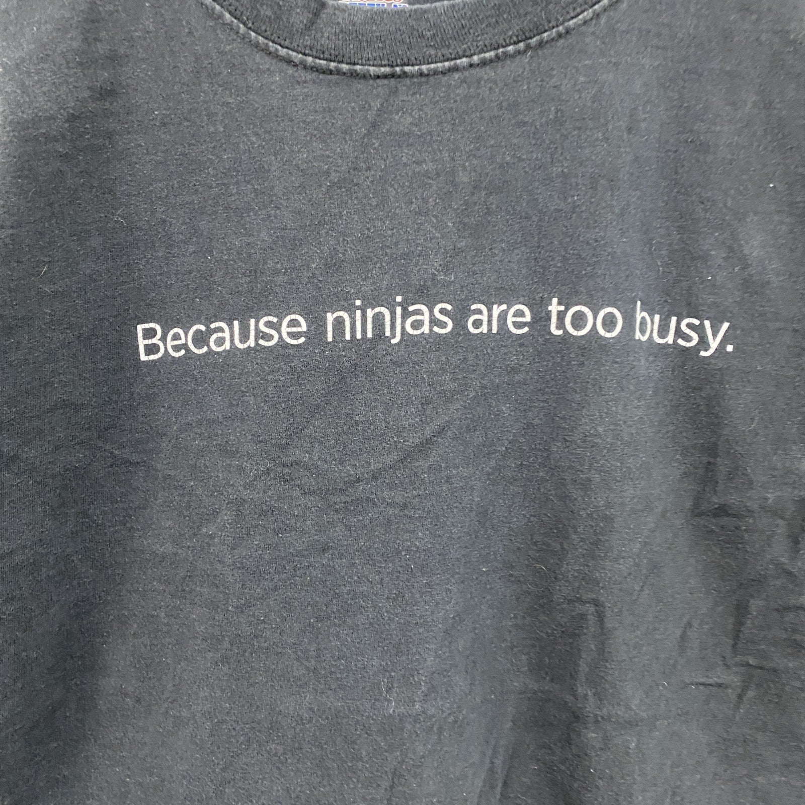 Hanes　ヘインズ　半袖メッセージプリントTシャツ　黒　ブラック　Mサイズ