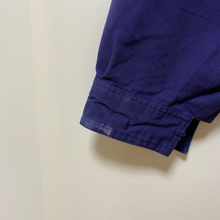 古着 used　長袖ビックシルエットジャンパー　アウター　バイカラー　グリーン　ネイビー　襟付き　秋冬服　　XXLサイズ