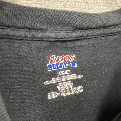 Hanes　ヘインズ　半袖メッセージプリントTシャツ　黒　ブラック　Mサイズ