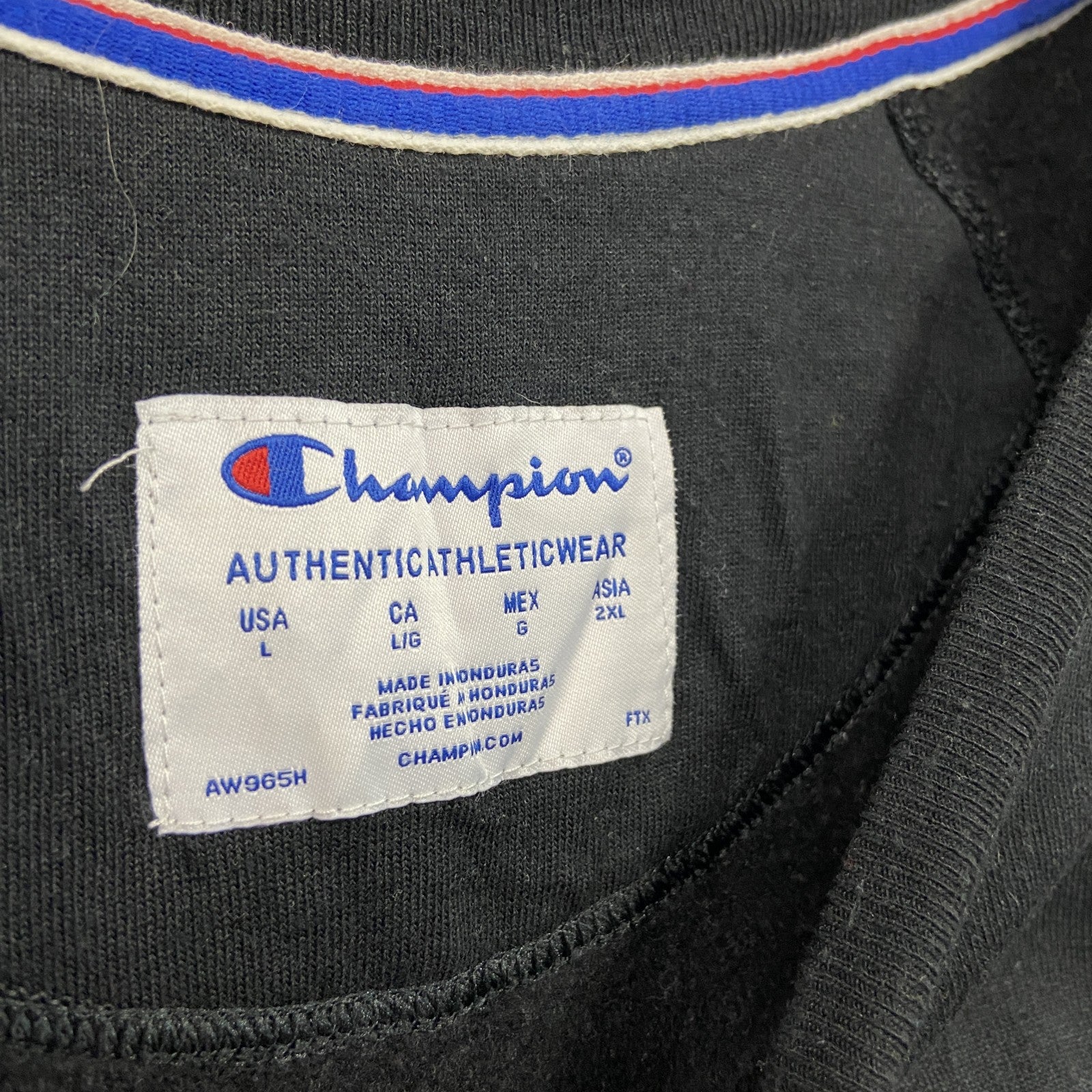 champion　チャンピオン　スウェット/トレーナー　ロゴ刺繡　黒　ブラック　Lサイズ