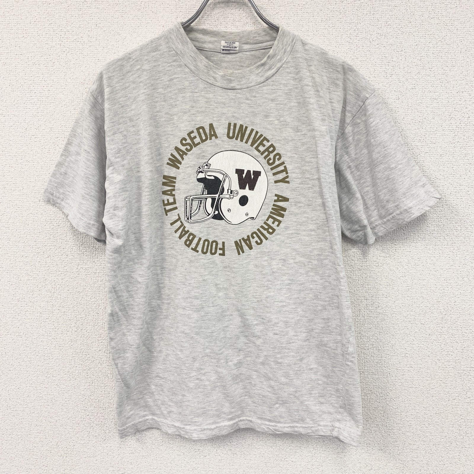 Premium　プレミアム　半袖プリントTシャツ　カレッジ　霜降りグレー　Lサイズ
