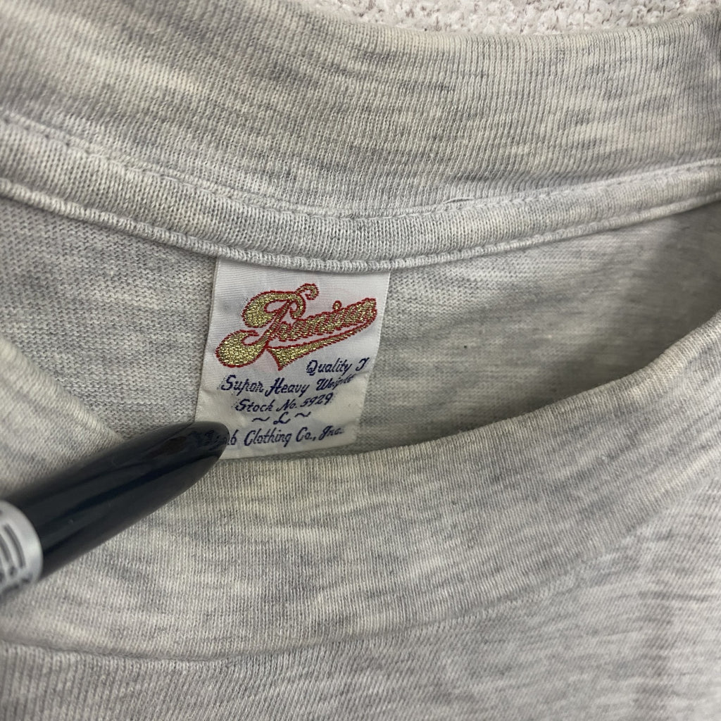 Premium　プレミアム　半袖プリントTシャツ　カレッジ　霜降りグレー　Lサイズ