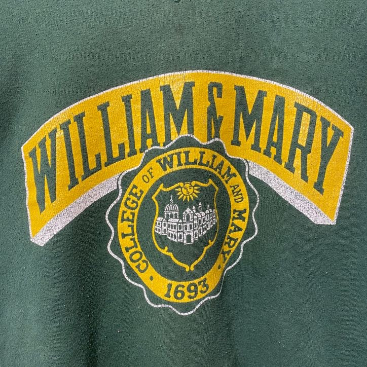古着 used　GEAR FORSPORTS　長袖カレッジプリントスウェット　トレーナー　WILLIAM&MARY　緑　Lサイズ