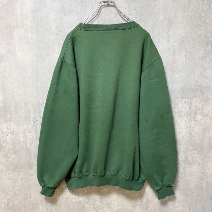 古着 used　GEAR FORSPORTS　長袖カレッジプリントスウェット　トレーナー　WILLIAM&MARY　緑　Lサイズ