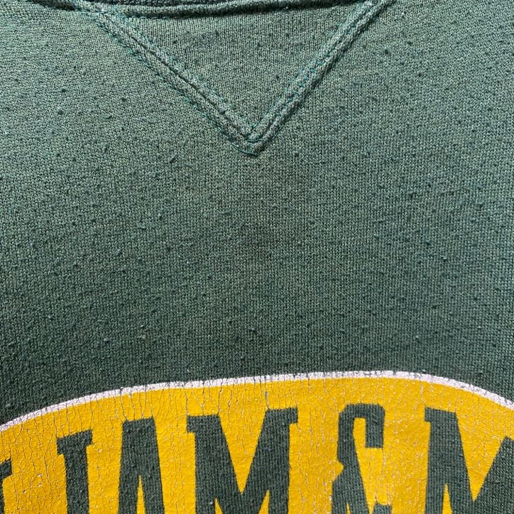 古着 used　GEAR FORSPORTS　長袖カレッジプリントスウェット　トレーナー　WILLIAM&MARY　緑　Lサイズ