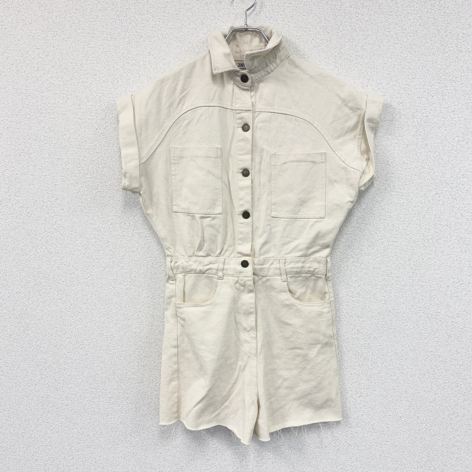 ZARA　ザラ　オールインワン/サロペット　アイボリー　Mサイズ