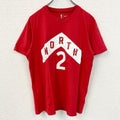 古着 used　NIKE ナイキ　NBA　トロント・ラプターズ　LEONARD レナード　半袖プリントTシャツ　レッド　Mサイズ