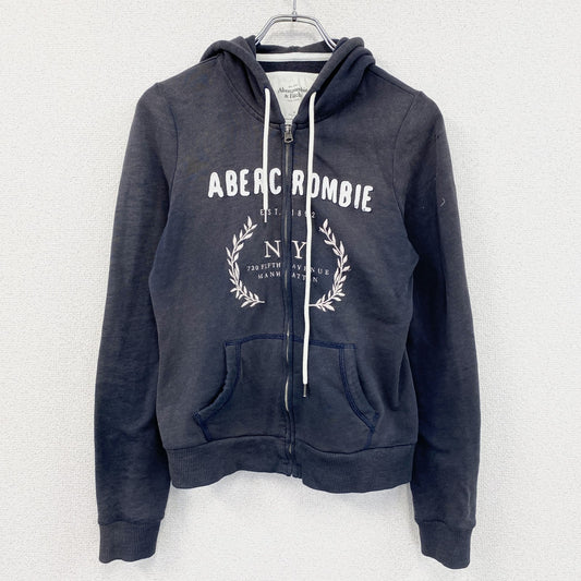Abercrombie＆Fitch　アバクロンビー＆フィッチ　フルジップスウェットパーカー/フーディー　紺　ネイビー　Mサイズ