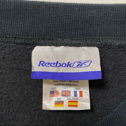 古着 used　Reebok リーボック　長袖ワンポイントロゴデザインスウェット　トレーナー　クルーネック　黒　XLサイズ