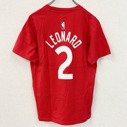 古着 used　NIKE ナイキ　NBA　トロント・ラプターズ　LEONARD レナード　半袖プリントTシャツ　レッド　Mサイズ