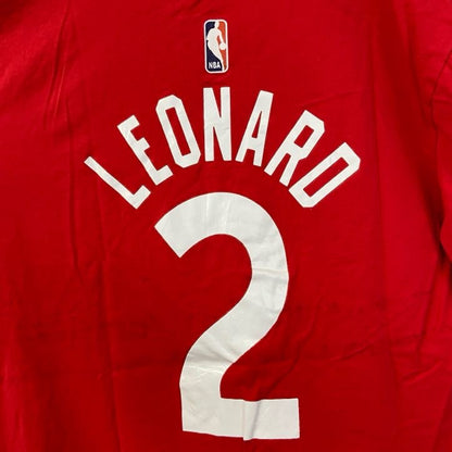 古着 used　NIKE ナイキ　NBA　トロント・ラプターズ　LEONARD レナード　半袖プリントTシャツ　レッド　Mサイズ