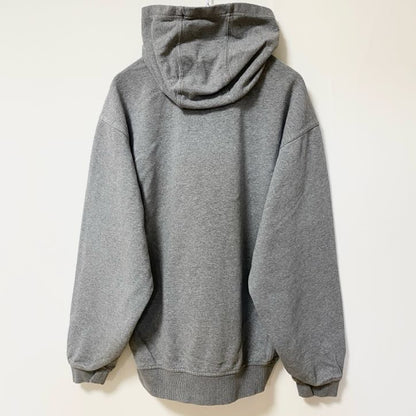 古着 used　NIKE ナイキ　長袖フルジッププリントデザインパーカー　スウェットフーディ　グレー　前ポケット　Lサイズ