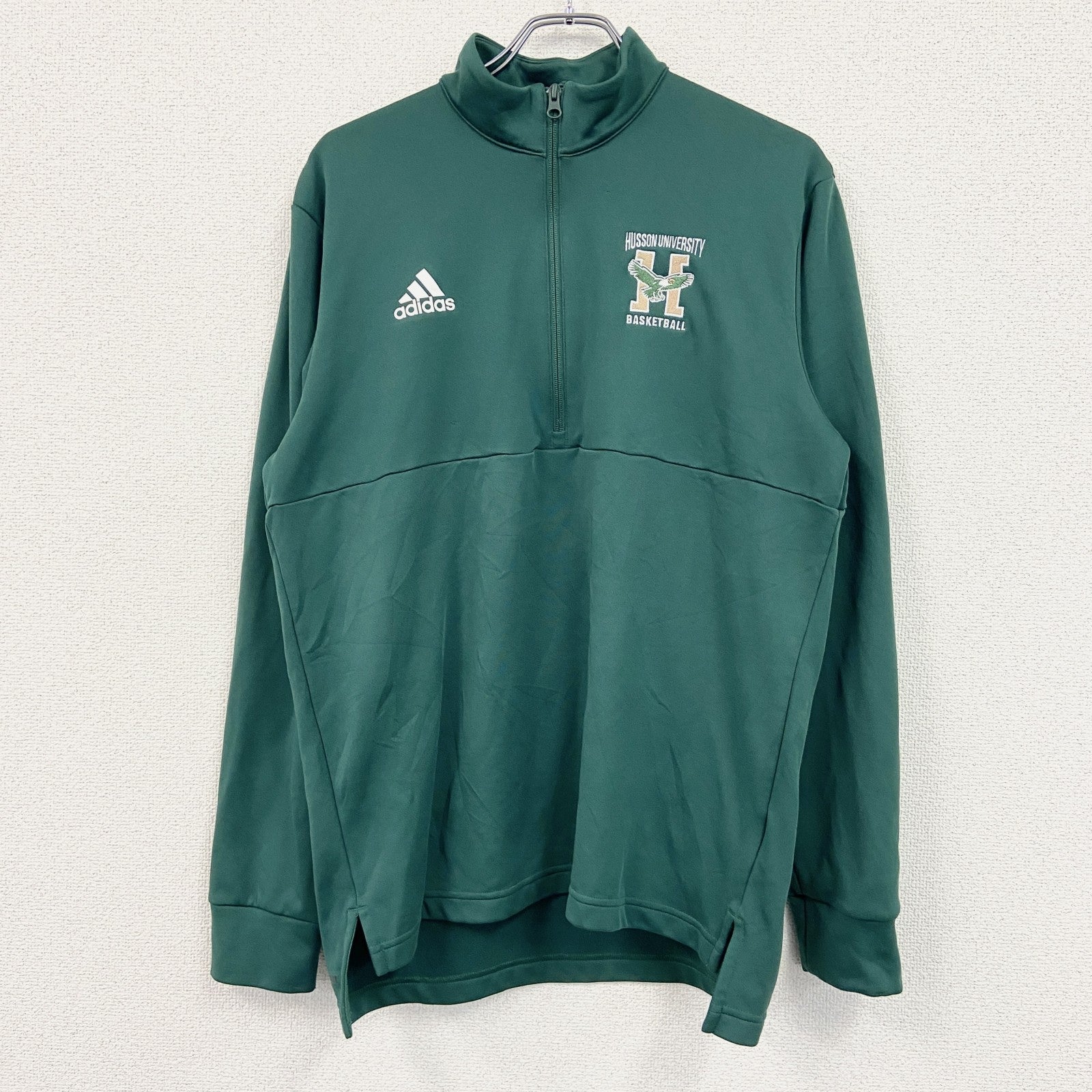 adidas　アディダス　ハーフジッププルオーバージャージ　緑　グリーン　Lサイズ
