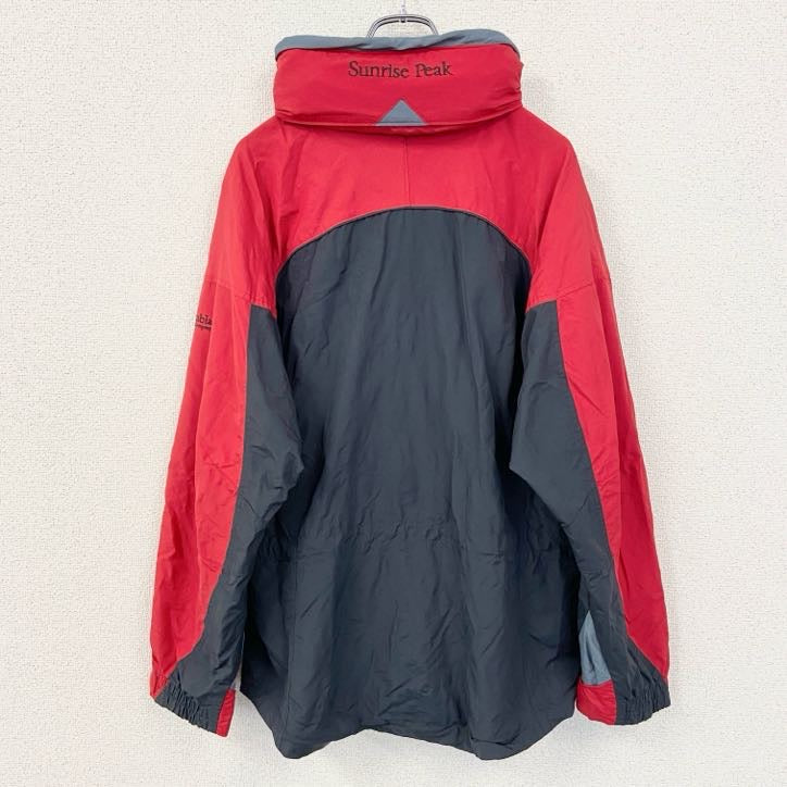 古着 used　Columbia コロンビア　長袖ナイロンジャケット　マウンテンパーカー　赤　レッド　アウトドア　Lサイズ