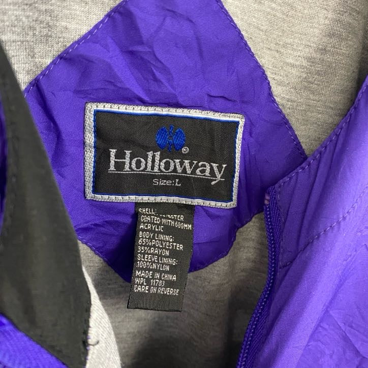～90s　Holloway　ハーフジッププルオーバージャケット　ヴィンテージ　紫　パープル　Lサイズ
