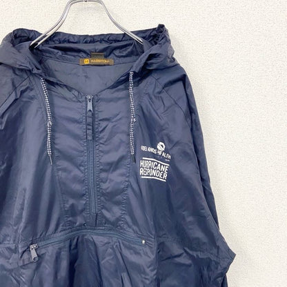 古着 used　HARRITON　長袖ナイロンプルオーバー　ハーフジップパーカー　ワンポイント・バックプリント　XXLサイズ