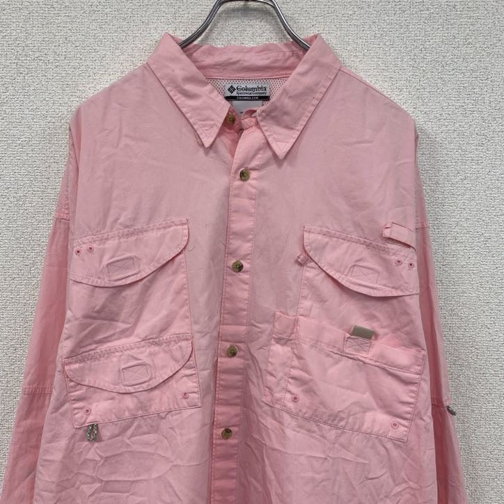 Columbia　コロンビア　フィッシングシャツ　ピンク　2XLサイズ