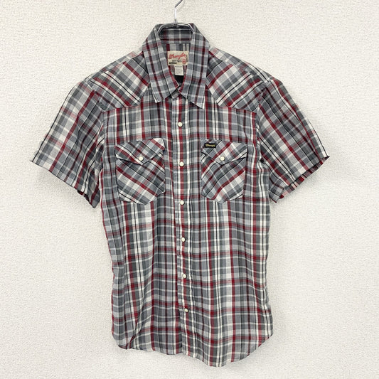 Wrangler　ラングラー　半袖ウエスタンシャツ　チェック柄　グレー　マルチカラー　Mサイズ