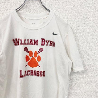 古着 used　NIKE ナイキ　半袖プリントTシャツ　WILLIAM BYRD LACROSSE　ラクロス　白　Mサイズ