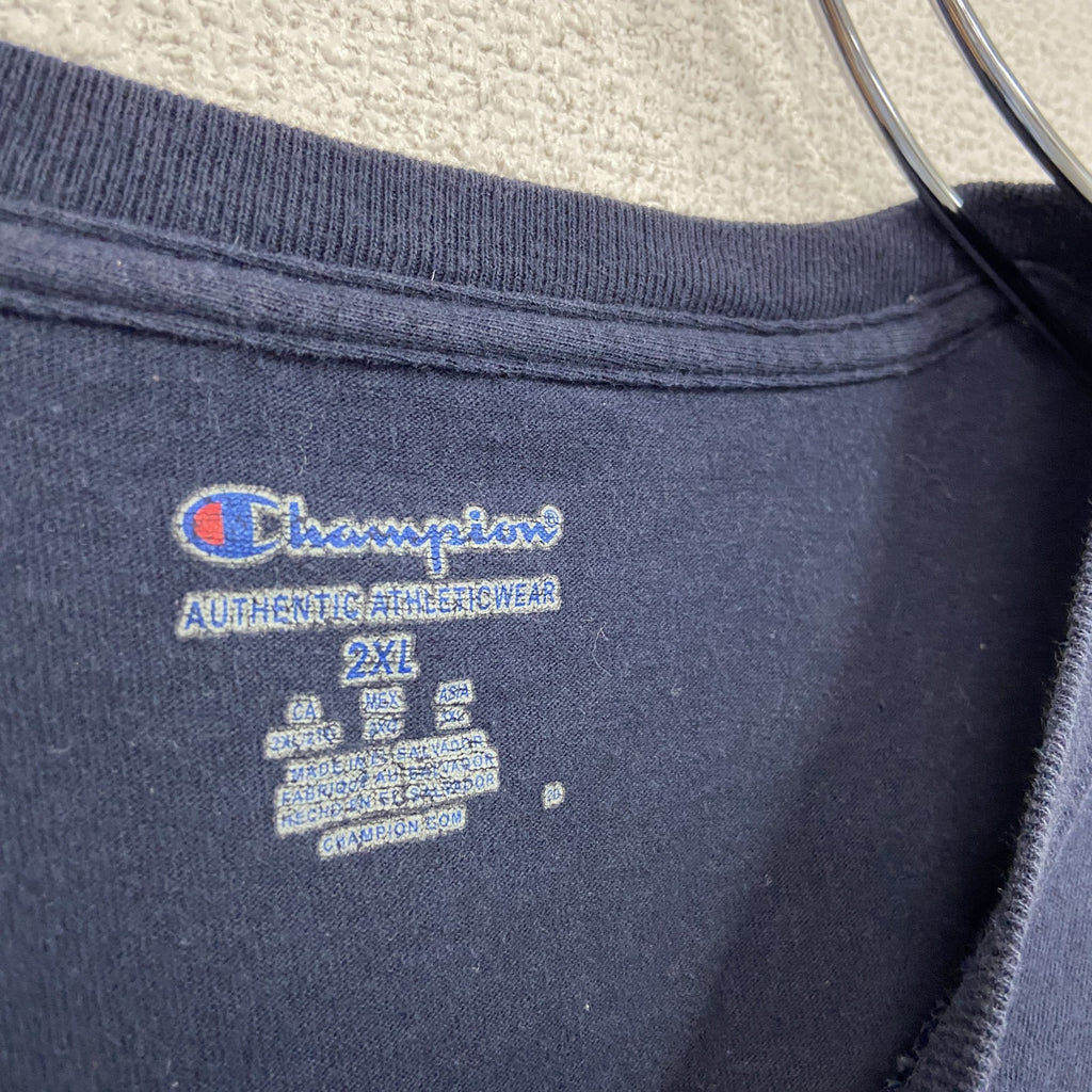 Champion　チャンピオン　半袖プリントTシャツ　紺　ネイビー　2XLサイズ