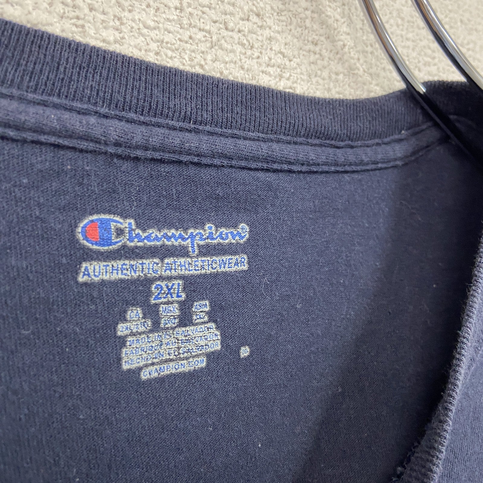 Champion　チャンピオン　半袖プリントTシャツ　紺　ネイビー　2XLサイズ