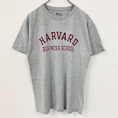 古着 used　Champion チャンピオン　半袖カレッジプリントTシャツ　ハーバードビジネススクール　グレー　Mサイズ