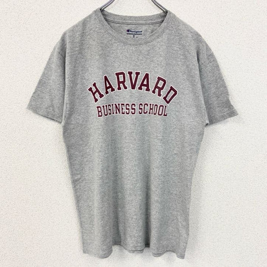 古着 used　Champion チャンピオン　半袖カレッジプリントTシャツ　ハーバードビジネススクール　グレー　Mサイズ