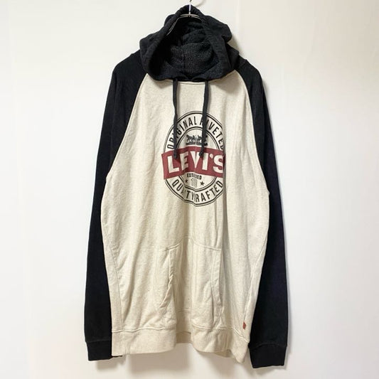 LEVI’S　リーバイス　スウェットパーカー/フーディー　ネイビー　白　XXＬサイズ