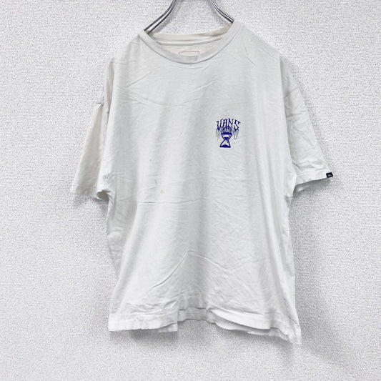 VANS　バンズ　半袖プリントTシャツ　ドクロ　白　ホワイト　Lサイズ
