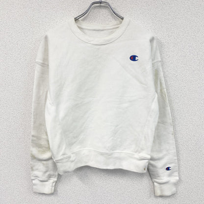 Champion　チャンピオン　スウェット/トレーナー　刺繍ロゴ　ワンポイント　白　ホワイト