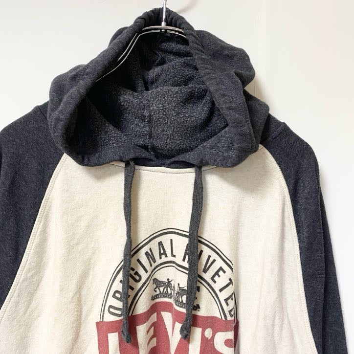 LEVI’S　リーバイス　スウェットパーカー/フーディー　ネイビー　白　XXＬサイズ