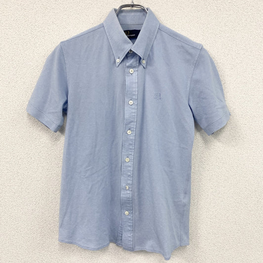 FRED PERRY　フレッドペリー　半袖シャツ/ボタンダウンシャツ　水色　ライトブルー　Sサイズ