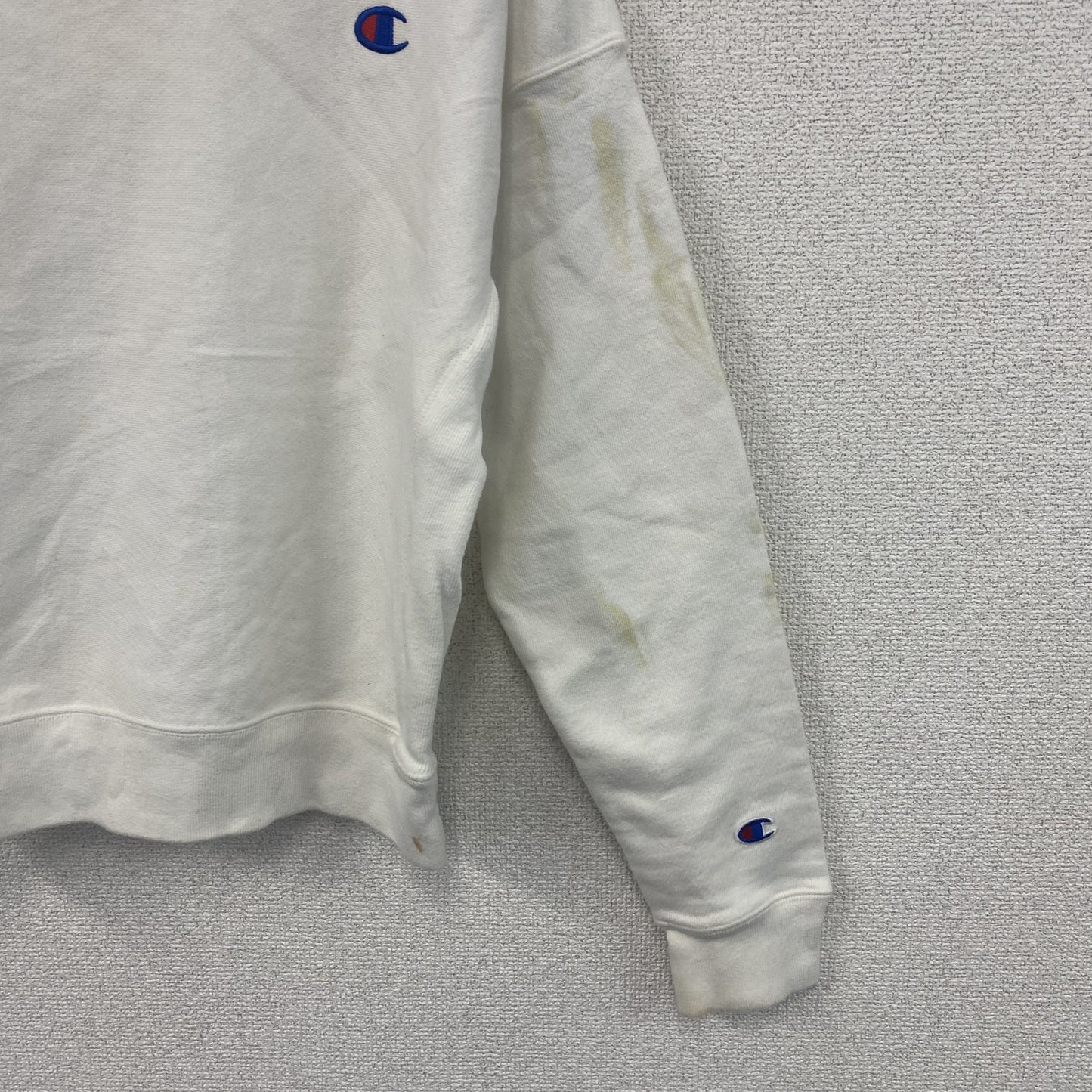 Champion　チャンピオン　スウェット/トレーナー　刺繍ロゴ　ワンポイント　白　ホワイト