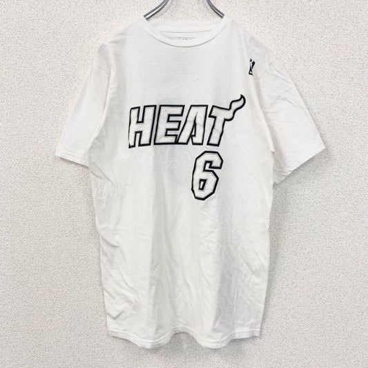 古着 used　adidas アディダス　半袖ロゴワッペンTシャツ　マイアミ・ヒート　レブロンジェームズ　＃6　Mサイズ