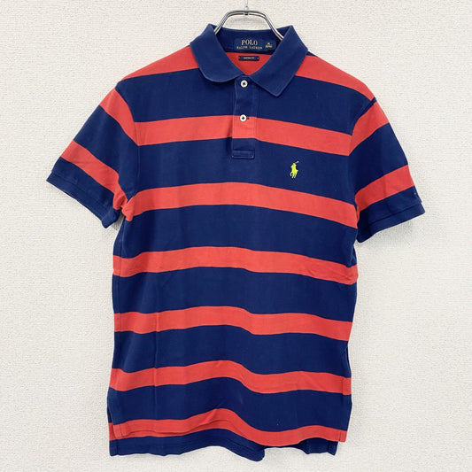 POLO RALPH LAUREN　ポロラルフローレン　半袖ポロシャツ　ボーダー　赤　紺　レッド　ネイビー　Mサイズ