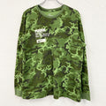 NIKE　ナイキ　長袖プリントTシャツ　総柄　迷彩柄　カモフラ柄　緑　グリーン　XLサイズ